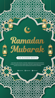Gradient Ramadan Mubarak Banner Template for Social Media Story Design with Islamic Pattern Background psd