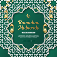 Gradient Ramadan Mubarak Banner Template for Social Media Post Design with Islamic Pattern Background psd