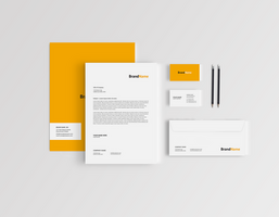 Letterhead in Folder Stationary Mockup Front View Design psd