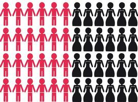 A group of people in different colors and shapes vector