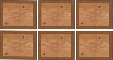 Six frames with a bird on each one vector