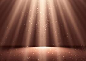 Display background with spotlights and sparkles in an empty room vector