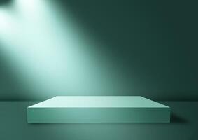 Display background with spotlights shining down onto empty podium vector
