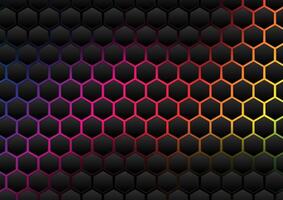 Abstract modern hexagonal grid design with colourful underlay vector