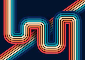 Abstract background with retro striped pattern design vector