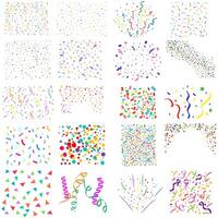 Set of multicolored confetti and ribbons. illustration. vector