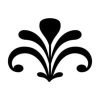 floral ornament icon over white background, silhouette style, illustration vector