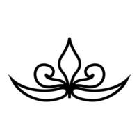 illustration of lotus flower isolated on white background. Tattoo design element. vector