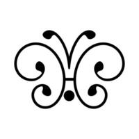 decorative butterfly ornament icon over white background, line style, illustration vector