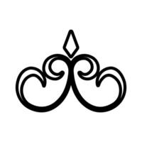 crown of thorns icon over white background, line style, illustration vector