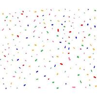 Colorful confetti and ribbons on white background. illustration. vector