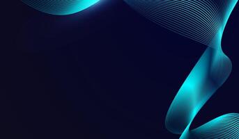 The Abstract glowing wave lines on dark blue background in . abstract composition showcases fluid. A Futuristic technology dark blue abstract background. vector