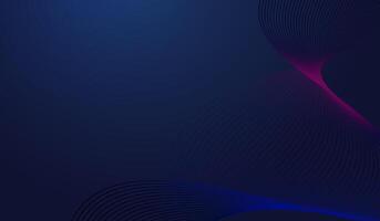 A Dynamic wavy blue and pink pattern of modern Futuristic technology concept. and Abstract futuristic lines in shades of pink and purple indeep blue background. vector