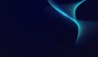 A Futuristic technology dark blue abstract background with waving lines pattern for technology and AI concepts in dark background, with blue gradient flowing wave lines vector