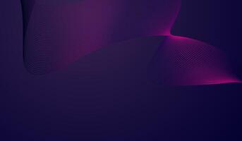 Abstract futuristic waving lines on dark blue background.design with smooth, flowing wave-like patterns in shades of pink and purple against a deep blue background vector