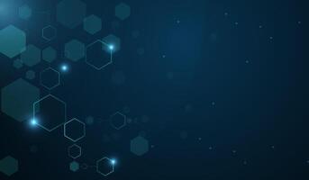 A glowing hexagonal digital connectivity, blockchain, and futuristic technology. illustration vector