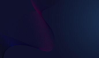 A Dynamic wavy Abstract futuristic lines in shades of pink and purple indeep blue background. A modern, tech-inspired composition with curved lines vector