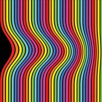 Abstract lines with a push effect. It looks as is something pushes the lines to the right. Rainbow colors with black. vector