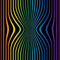 Abstract lines with a pinch effect. It looks as is something pushes the lines to the middle. Black colors with rainbow gradient. vector