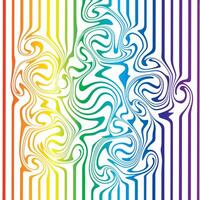 Abstract lines with a twirl effect. It looks as is something stirs the lines around. Rainbow colors with rainbow gradient. vector