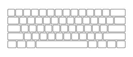 Computer keyboard button layout template with letters for graphic use. Modern computer keyboard, illustration.. vector