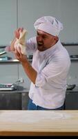 Funny Chef Creating a Crocodile with Dough video