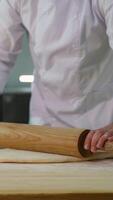 Chef Rolling Flat Dough on Counter video