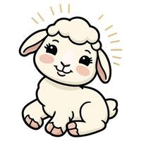Cozy Sheep Enjoying the Breeze vector