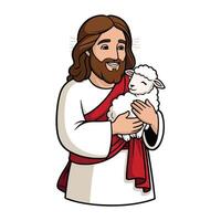 The Divine Shepherd Guiding His Flock vector
