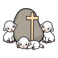 Lazy Sheep on a Sunny Day vector