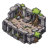 Angkor Ruins Dynamic Lines vector