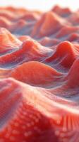 Waves of vibrant red fabric create a mesmerizing texture under soft light during a serene afternoon photo
