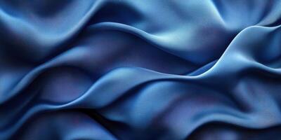 Soft blue fabric drapes gracefully, showcasing intricate texture and depth in gentle waves of color and light photo