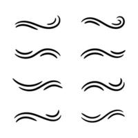 Set of wave line shape ornament isolated. vector