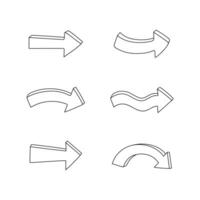 Set of outline arrow icon isolated. vector
