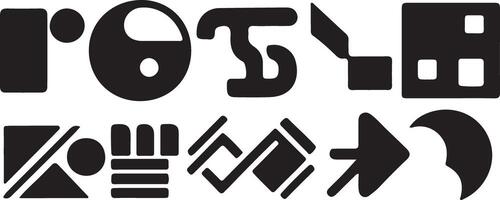 Brutalist shapes with trendy Y2K aesthetics and retro postmodern abstract elements vector