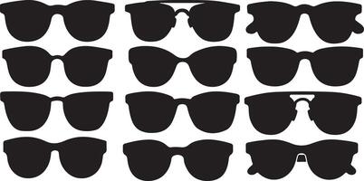 Classic and Trendy Sunglasses Silhouettes in Black for Fashion and Art Projects vector