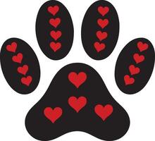 Dow paw design with love sign for animal lovers vector