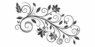 Intricate Black and White Swirl Pattern Decorative Floral Design for Digital and Print Use vector