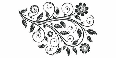 Elegant Black and White Floral Pattern Seamless Ornamental Design for Backgrounds vector
