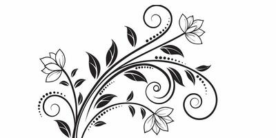 Unique Black and White Floral Vine Pattern Elegant Decorative Background Design vector