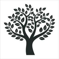 Hand-Drawn Tree Silhouette Modern and Minimalist Nature Illustration vector