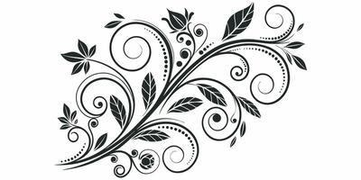 Stylish Black and White Floral Motif Elegant Decorative Swirl Pattern for Design vector