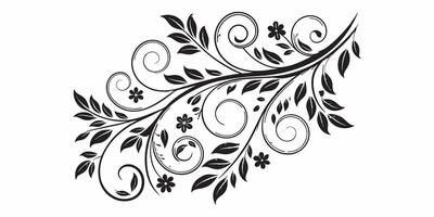 Chic Black and White Scroll Pattern Seamless Floral Swirls for Digital and Print Use vector