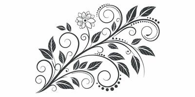 Timeless Black and White Decorative Design Elegant Floral Background Pattern vector