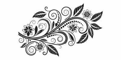 Luxury Black and White Decorative Pattern Floral Swirls for Textile and Graphic Design vector