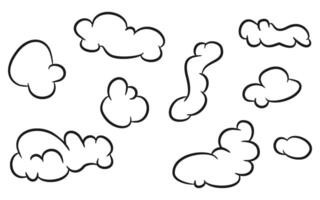 Abstract Unique fluffy Clouds Hand Drawing Illustration vector