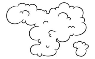Abstract Unique Clouds Hand Drawing Illustration. Cloud shaped Bali island. vector