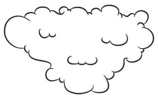 Abstract Unique Clouds Hand Drawing Illustration. Cloud shaped sad face. vector