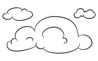 Abstract Unique Clouds Hand Drawing Illustration. Cloud shaped a turtle. vector